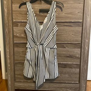 Sunset and Spring. Black and white striped Romper. Size S